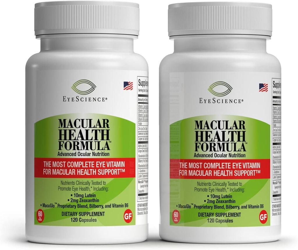 EyeScience - Macalar Health Formula - 120 Kapsul - Suplemen Nutres Lengkap untuk Kesehatan Mata - Berisi Lutein, Dalxanthin, Vitamin C, D, E & B6-2- Pack