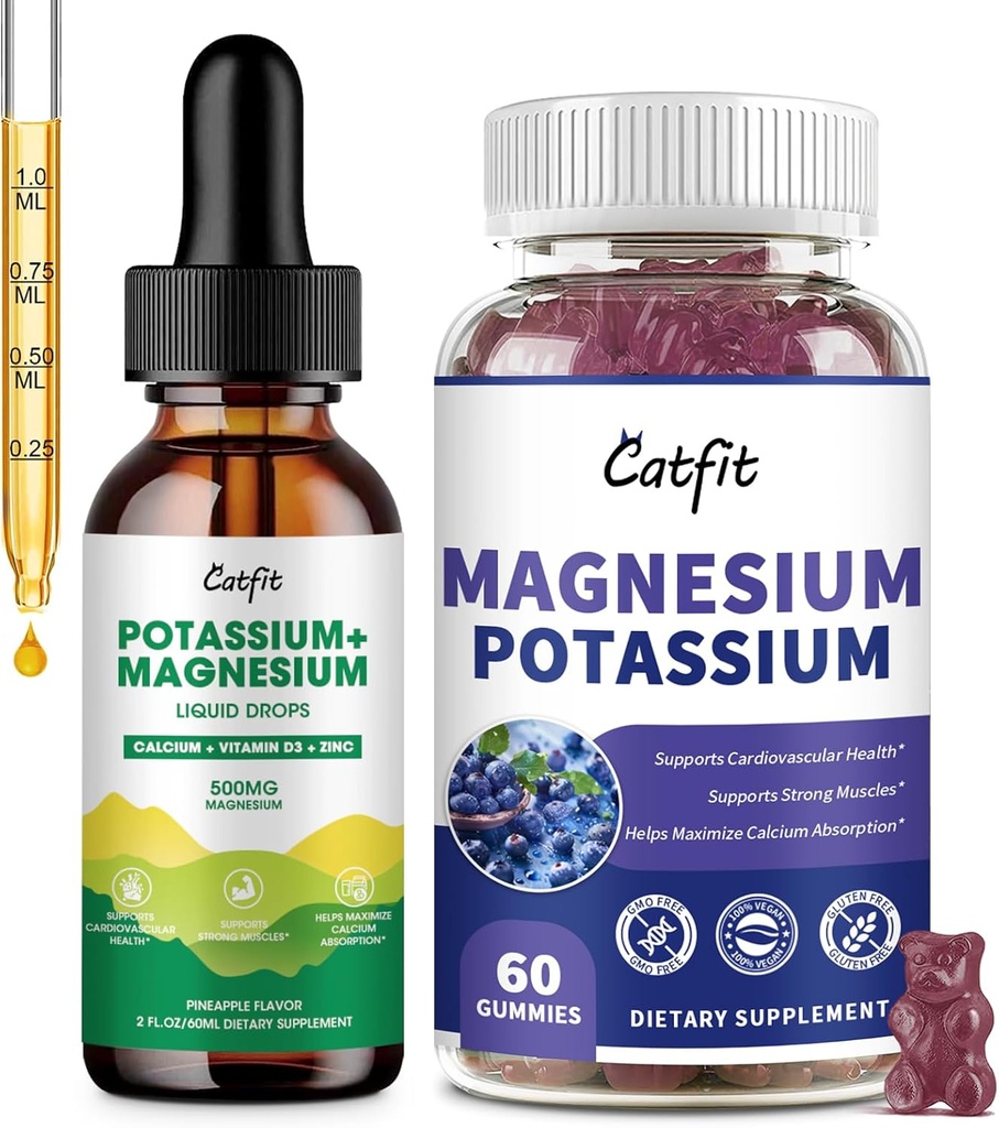Tambahan Potassium Magnesium, Kompleks Potasium Magnesium, Sugar Free & Vegan, Dukungan Imune, Dukungan Tenang Mood & Sleep, Kesehatan Otot