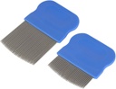 Ezy Dose Kids Lice and Eggs Comb 124; Hair Care for Baby, Toddler, Dewasa 124; Stainless Steel Pin Teeth 124; Pack of 2 (Short / Long)