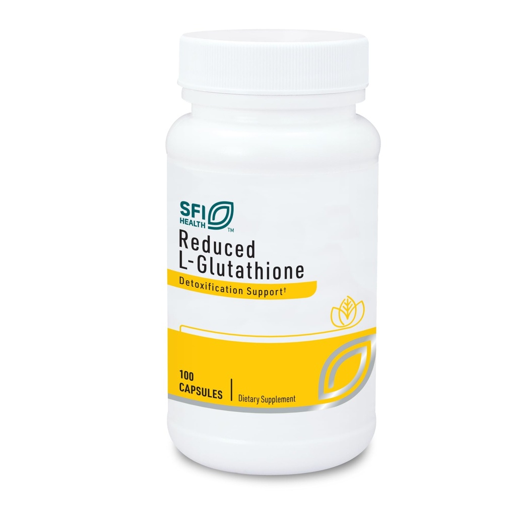 Klaire Labs SFI Health Reduced L- Glutathione 150mg - Antioxidant Suplement with Magnesium for Liver, Detox & Imune Support - Active, Reduced Formure - hypoallergenic (100 Kapsul)
