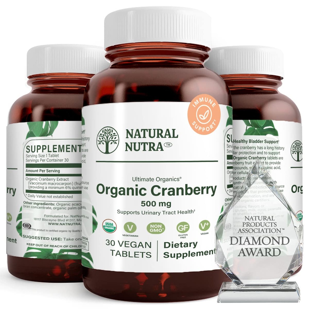 Tambahan Extract Cranberry Natural Nutra, Bantuan Mencegah Ailment Uurinary, Promotes Bone Health, Bantuan Menjaga Kesehatan Jantung, Menimbulkan Gangguan, Proolve Skin Kesehatan, 30 Tablet, Satu Bulan Suppply