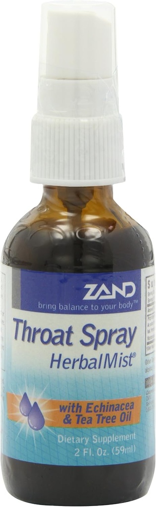 ZAND Imunity HerbalMist Throat Spray 124; Soothing Formula dengan Echinacea, Tea Tree, Sage, Elderberry & Peppermint (2oz)