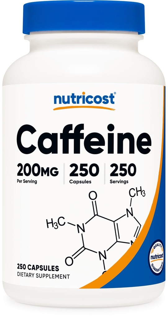 Pill Caffeine Nutricost, 200mg Per Serving (250 Caps)