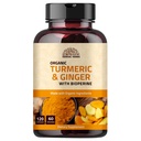 Turmeric Ginger dengan Black Pepper & Ginger 1000 mg 120 Capsules = 124; Turmeric dan Ginger Suplemen dengan 95% Curcuminoid; Tambahan Supplemen 124; Dukungan Bersama: 124; Non-GMO - 120 Capsules