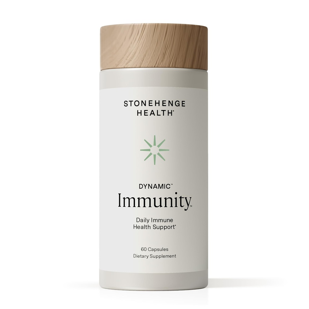 Stonehenge Health Dynamic Immunity Daily Suplemen Harian 10- 1 Ammune Boosters Zinc, Elderberry, Echinacea, Vitamin C & Probiotic L. Acivosalus - Support Immune System & Respiration Health, 60 Capsules