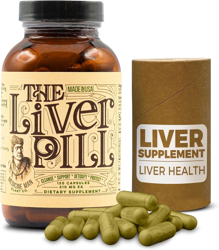 Liver Pill 120 Capsules - Herbal Liver Cleanse Detox & Repair Pills with Burdock Root, Milk Thistle, Rosemary, and Flax Semed - Non-GMO, Organik, and Natural Liver Detox Pills for Men and Women