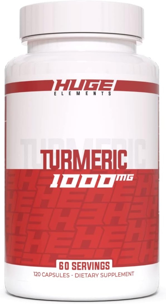 Suplemen Besar Turmerik, 1000mg Murni Ekstrak Root Turmeric per Serving, 95% Curcuminoid, Suplemen Antioksidant, Non- GMO, Gluten- Bebas - 120 Capsules