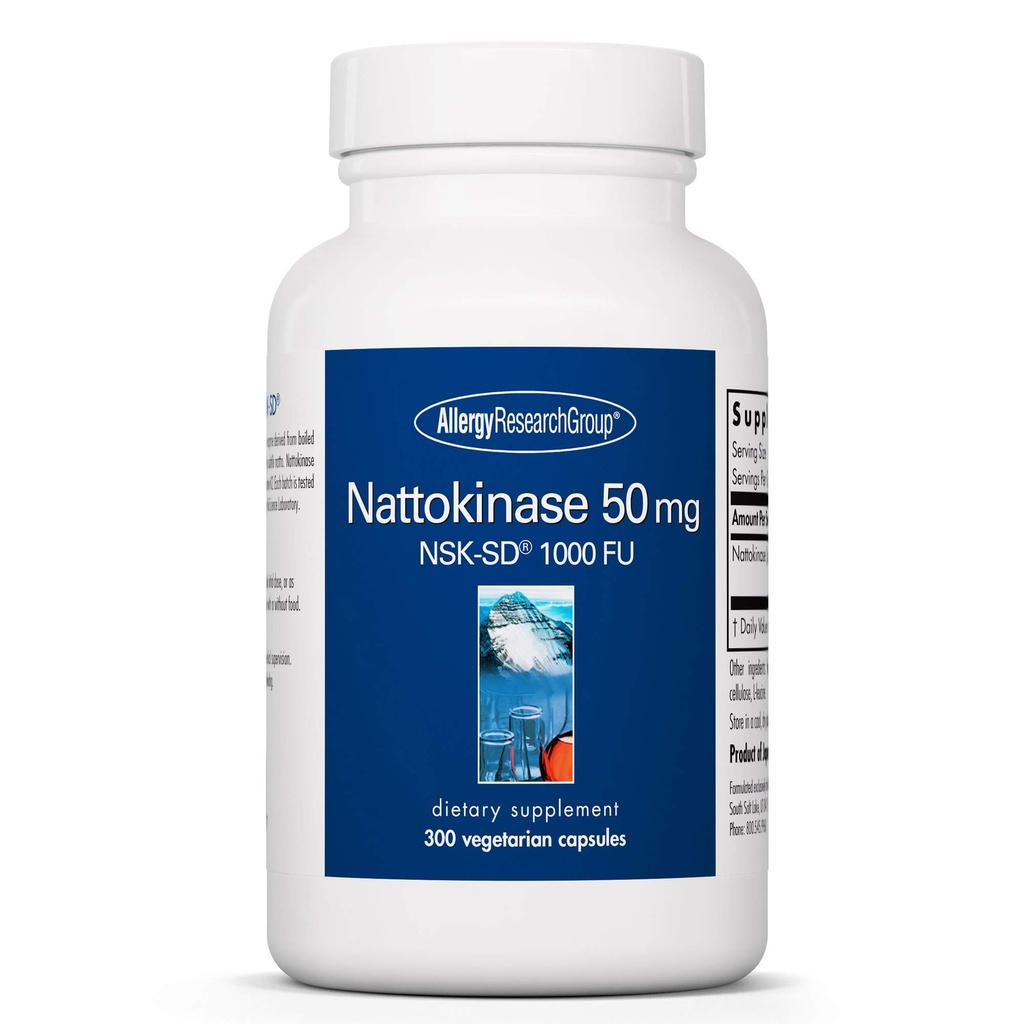 Kelompok Penelitian Alergi Nattokinase Tambahan 50mg - NSK-SD 1000 FU, Dukungan Kardiovaskular, Kesehatan Sirkulasi, Katup Vegetarian - 300 Cacah