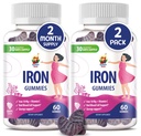 SUNNY SAM Iron Gummies for Kids & Dewas - Iron Vitamin with Vitamin C, 10mg per Serving - Chewable Fruit Gummy for Imune Dupport Red Blood Cell Production