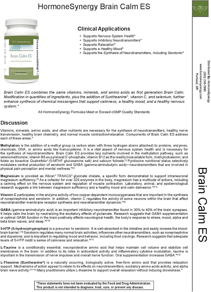 HormoneSynergy RetzlerRx (Cale Brain) - Dukungan Ultimate untuk Relaxation & Relaxation - L- Theanine (Suntheanine £) - TRAACS L. Albion Minated - GABA - 5- HTP - L- Taurine - 120 V- Caps