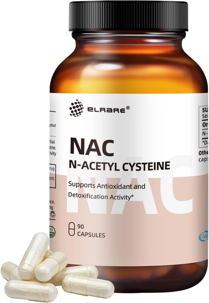 N-Acetyl- L-Cysteine (NAC) Suplemen 450mg, Antioksidant, Promotes Liver & Ginney Detox, Support Kesehatan Repiratory dan Fungsi Imune, 90 Kapsul