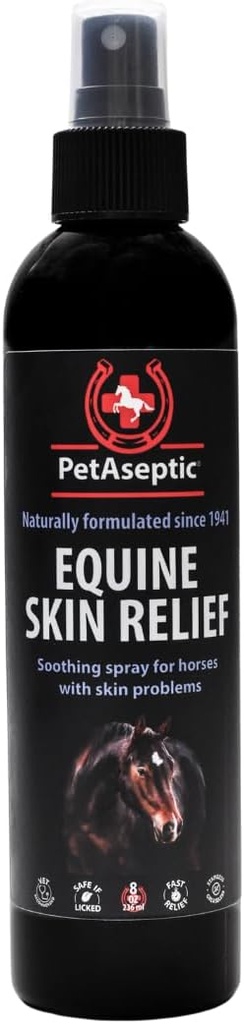 Equine Skin Relief Spray for Horses 126; Helling Heal Cuts, Insect Bites, Scrapes, & Sunburns, & Sunburns 124; Helling Control Dermatitis 124; Helling Treat Rain Rot, Mud Fever, Sweet Itch, & More 14z Spray