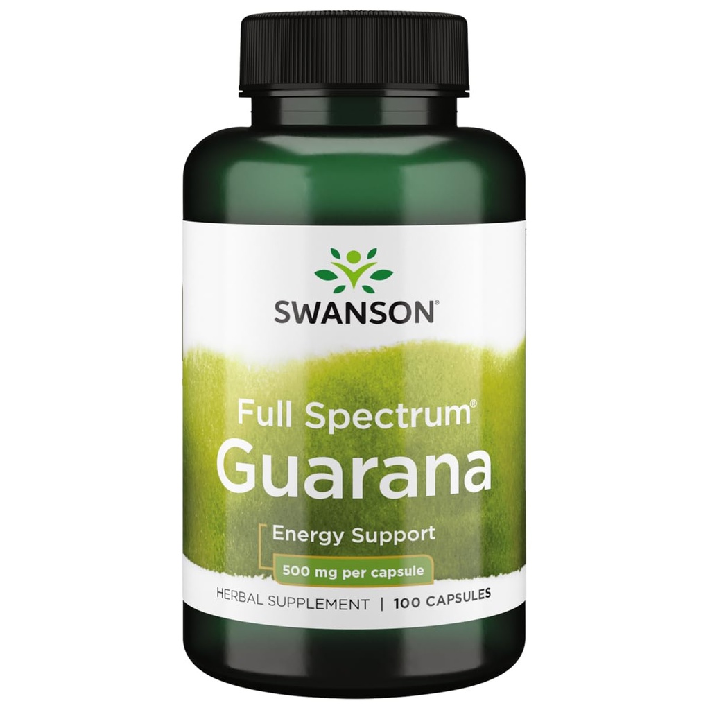 Swanson Guarana 500 Miligram 100 Capsules