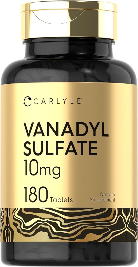 Carlyle Vanadyl Sulfate 10mg 124; 180 Tablet Capsules 124; dengan Chromium Picolinate 124; Vegetarian, Non-GMO, Gluten Free Supplemen