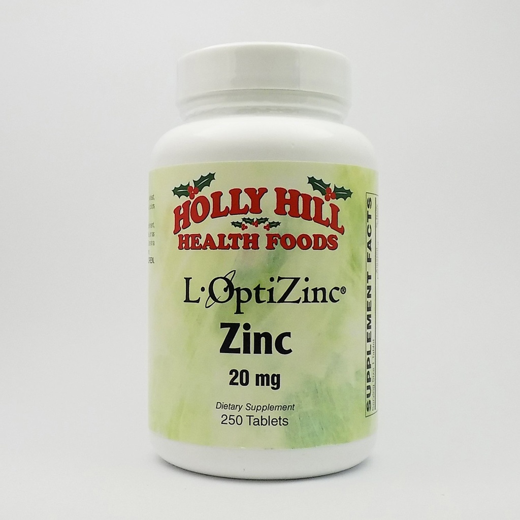 Holly Hill Health Foods, Zinc 20 MG, 250 Tablet