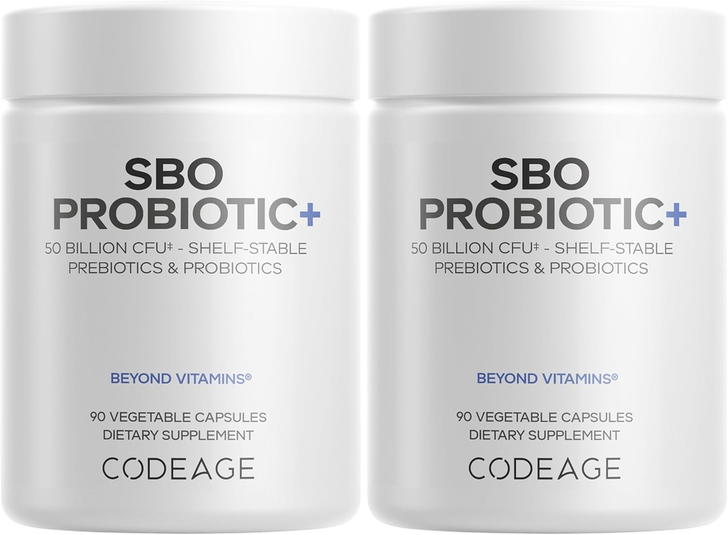 Codeage SBO Progories, 50 Milyar CFU Per Serving, Multi Strain Soil Based Organisme Blend and Organic Ferdied Botanical Blend, Shelf-Stable - 2 Pack