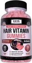 Kaya Averal Growth Gummies - Biotin 5000mcg Vitamin for Healthy Hair, Skin, and Nails - Beauty Suplemen Perempuan atau Pria - 60 Count - Blueberry Flavor
