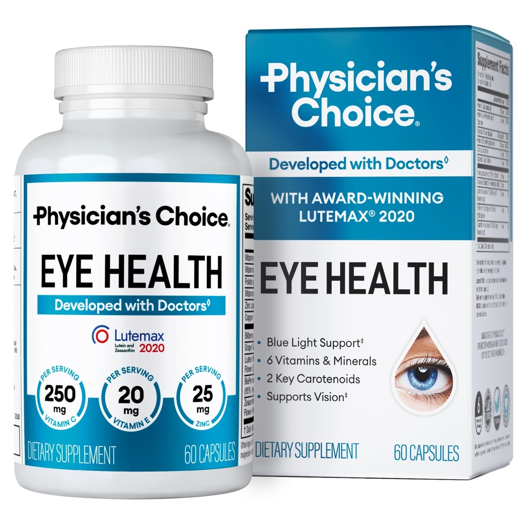 Areds 2 Eye Vitamin - Lutein, Affixanthin Extract & Bilberry - Supports Eye Strain, Dry Eyes, and Vision Health - 2 Awarning-Winning Clinically Proven Eye Vitamin Ingrements - Carotenoid Blend