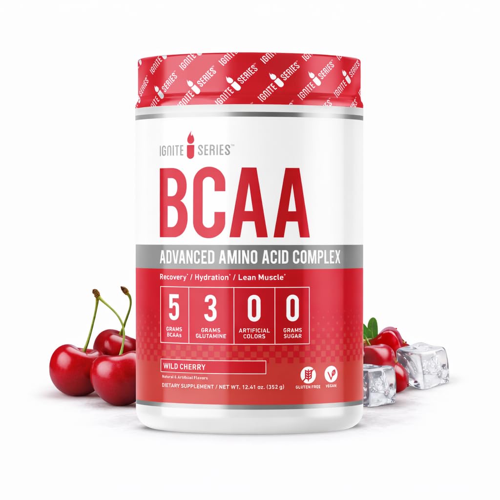 Complete Nutrition Series BCAA Advanced Acid Complex, Wild Cherry, Support Muscle Recovery, Hydration & Growth, 5g BCAA, 3g Glutamine, 13 oz Tub (30 Pelayan)