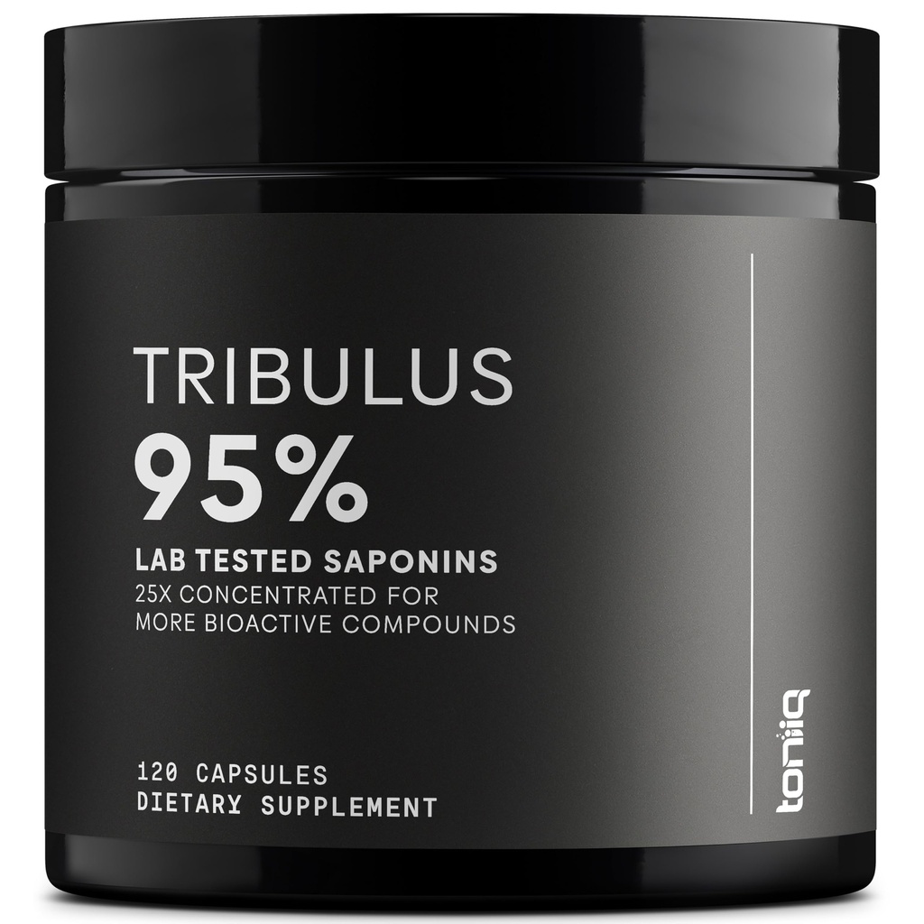 Toniq Tribulus Terrestris for Men - Ultra High Potency 25: 1 Ekstrak dengan 95% Saponins - 1300mg Pure & concendered Formula - Third- Party Lab Test for fugness & Quality - 120 Capsules