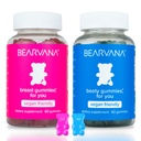 BEARVANA Top & Peach Dukung Combo Pack Gummies for Women 124; 9 Ekstraksi Herbal termasuk Fenugreek, Maca & Fennel 124; Esvisin Vitamin 124; Berry Flavor 124; 2- Pack (120 Gummies)