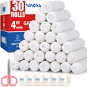 Navona Gauze Rolls 30 Pack, 4 in x 4.1 Yards, Individually Rolled Gauze, Mummy Wrap, Premium Gauzes Scrap Roll for Wounds