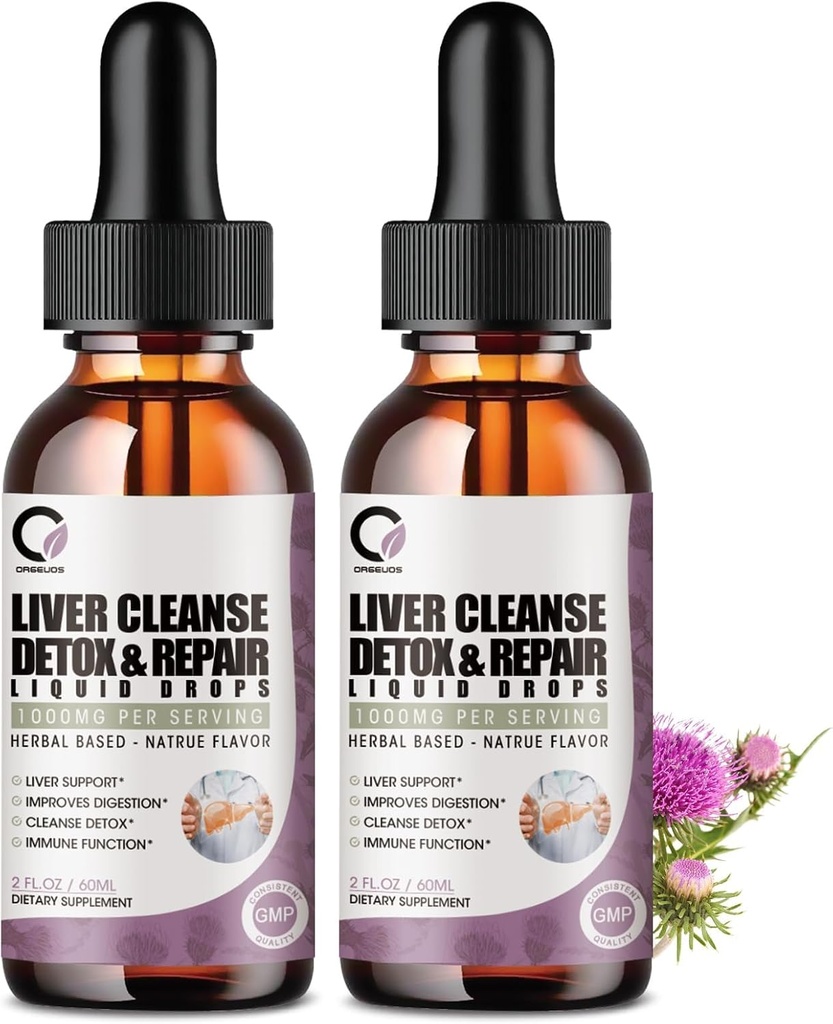 4 Fl Oz - Liver Cleanse Detox & Repair Liquid Drops - 100mg Milk Thistle Extract Drops for Liver Cleanse & Detox, Antioksidant, Digetsy Support