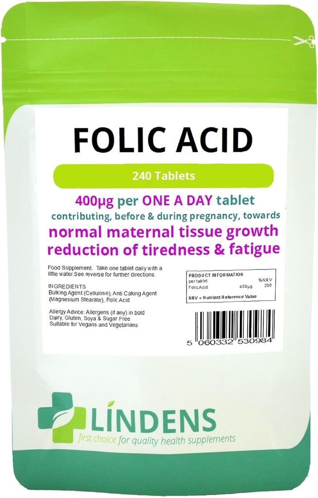Tablet Acid Folic 3-Pack 720 Tablet, 400mcg - SATU sehari (folacin, Vitamin B-9)