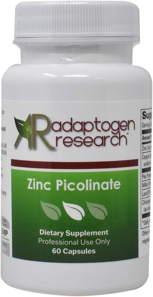 Zinc Picolinate 30 mg 124; Zinc Suplemen untuk Growth dan Immune Fungsi 124; 60 Capsules = 124; Adaptogen Research