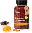 Plan Terapi Turmeric Black Pepper Tambahan Kapsul Diproduksi di Amerika Serikat 4 Bulan Supplai Bersama dan Suplai Kesehatan Otot untuk Perempuan & Pria 120 Vegetarian Capsule