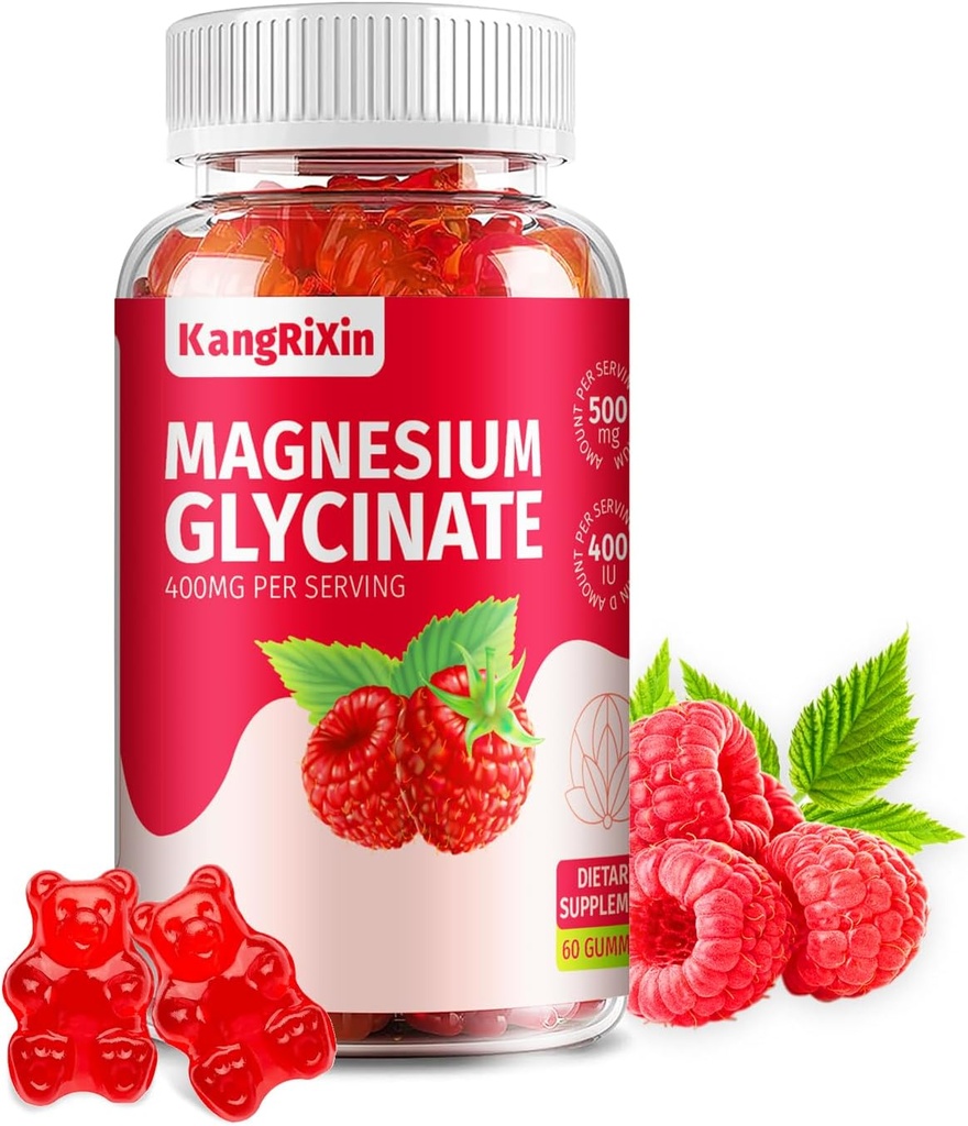 Magnesium Glycinate Gummies - Suplemen Sugar Free Magnesium untuk Orang Dewasa dan Anak-anak, Asorpsi Tinggi Magnesium Gummies Bebas (60 Cacah (Paket 1))