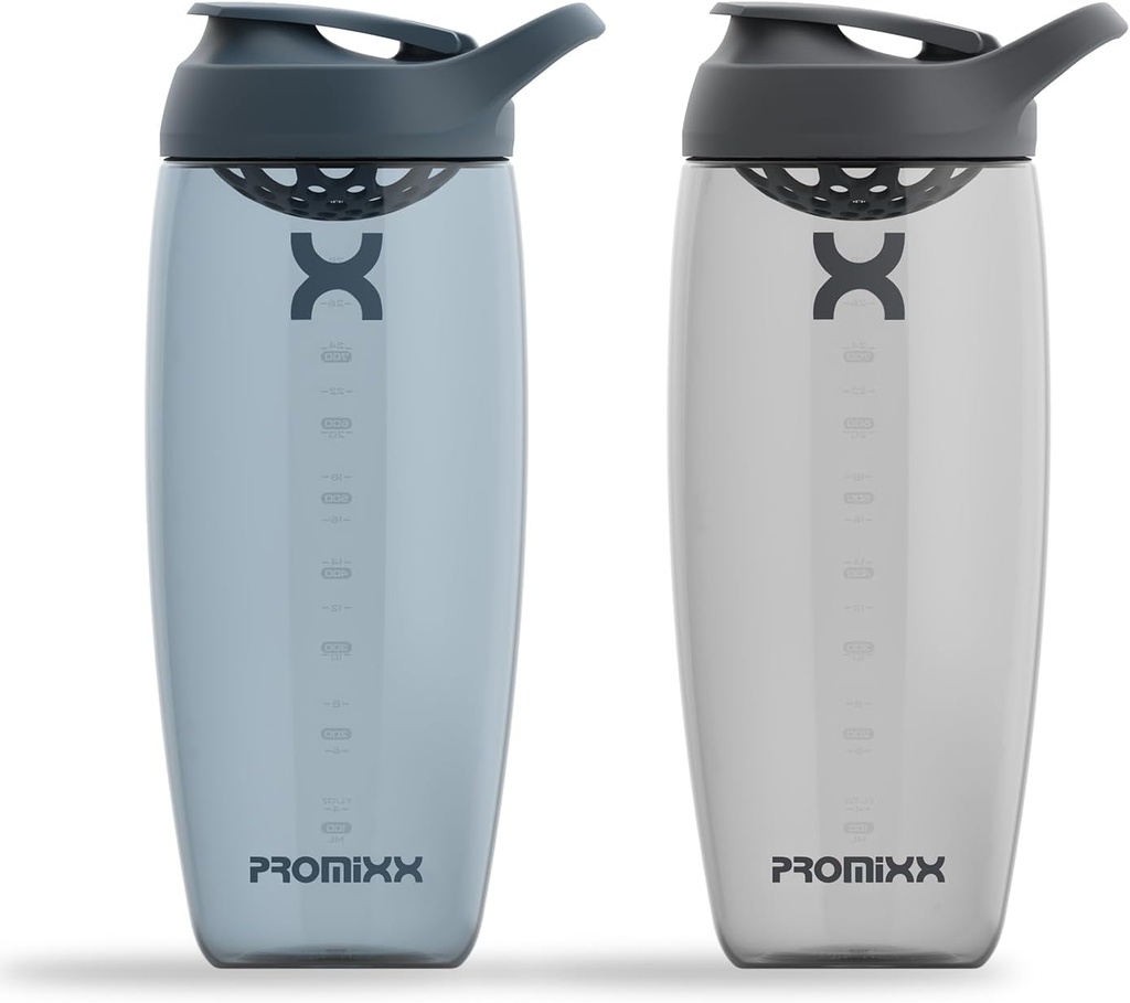 Prox Pursuit Protein Shain Shaker Bottle (32 oz) - Silent No-Ball Mixer, Leak- Providence Lid, BPA / BPS & Phthalate- Free ECOZEN - Easy- Clean Shaker Cup for Protein Shakes, Pre & Postout Smoothies