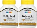 21 Century 800 mcg Folic Acid Tablet, Diduga, 180 Cacah (Paket 2)