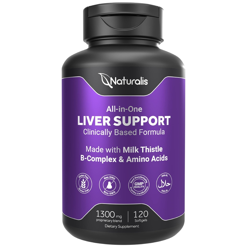 Sulymarin Milk Thistle 1300mg Enhanced with B Complex & Amino Acids 124; 13- in- 1 Liver Cleanse, Detox & Repair 124; 120 Liver Escuptgels