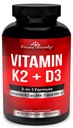 Vitamin K2 (MK7 & MK4) dengan suplemen D3 - 1 Formula - Bone and Heart Dukung - 90 Non-GMO Vegetarian Capsules, dan 5000 IU Vitamin D3 - 1 Formula - 1