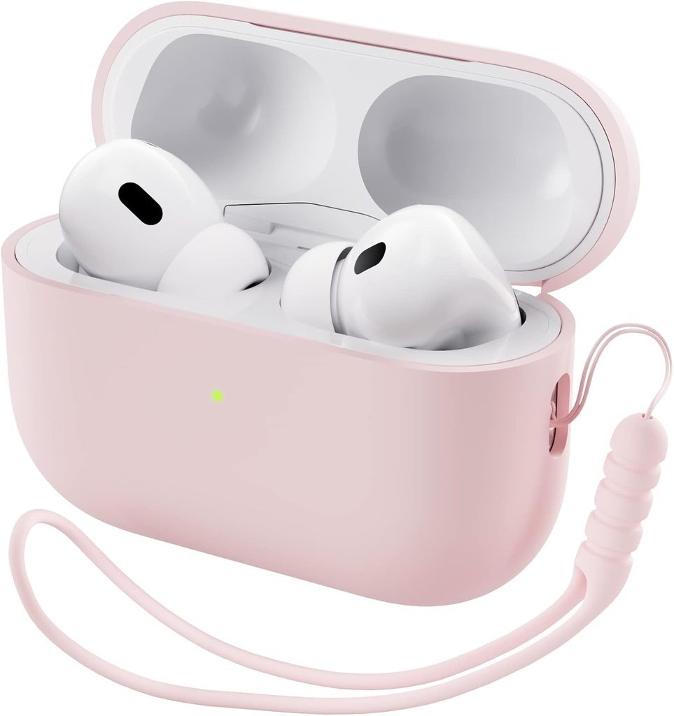 ORNARTO Compatible with AirPods Pro 2 Case 2022, Full Protect Hybrid Silicone for AirPods Pro 2nd Generation Case, Front LED Skin Terselubung-Pink