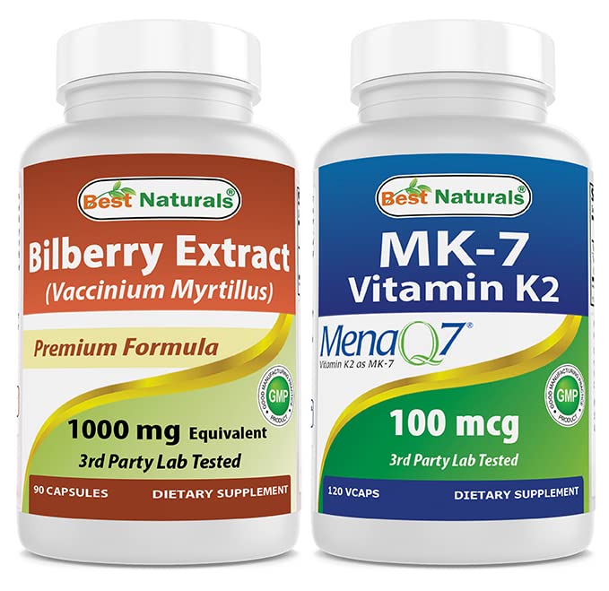 Bilberry Extract 1000mg & MK-7 Vitamin K2 100 mcg