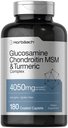 Horbäach Glucosamin Chondroitin MSM 124; 4050 mg 124; 180 Caplets 124; dengan Turmeric 124; Triple Kekuatan Formula 124; Non-GMO & Gluten Free Suplemen