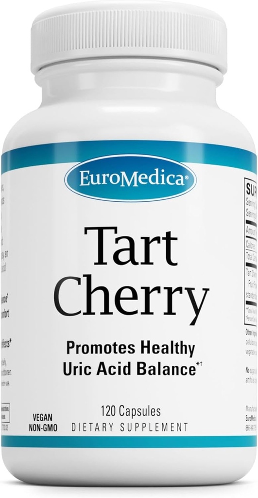 EuroMedica Tart Cherry - Antioksidant Suplemen untuk Mendukung Keseimbangan Uric Sehat & Kesehatan Gabungan - Vegan Tambahan Nutrisi - Tambahan Dieter untuk Pemulihan Bantuan Setelah Pengembalian - 120 Capsules