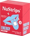 Nutstrips ♪ Fast- Dissoling Energy Strips with 50mg Caffeine, L-Theanine & Vitamin B12 - Instant Energy & Focus Without Jitters atau Crash - Works Faster Than Coffee - Refreshing Lemon - 30 Strips