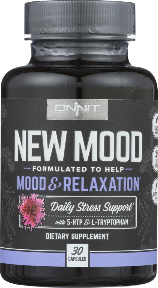 Hanya Tambahan Diet Mood Baru, Mood & Relaxation, Daily Stress Dukungan, Gluten Bebas, 30 Kapsul