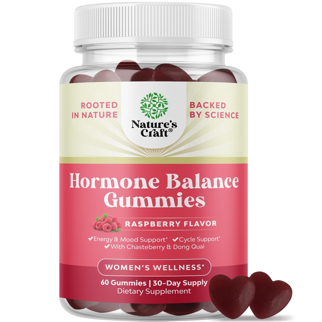 Keseimbangan Hormone untuk Wanita Gummies dari All Ages - PMS Suplemen Dukungan untuk Perempuan untuk Regulate Menstrual Siklus & Hormonal Menopause & Mood Swings dengan Vitamin B6 & Dong Quai - 60 Chews