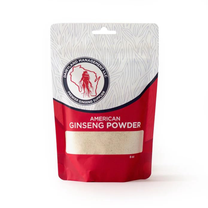 Dairyland berkonsentrasi pada bubuk Ginseng Amerika - 8 pak bubuk Wisconsin Ginseng - Non-GMO, Gluten Free - Herbal Supplemen, Baking, Tea