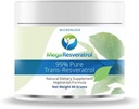 Mega Resveratrol Powder, Farmasi Tingkat, 99% Murni Micronized Trans- Resveratrol, 60 Grams Powder, Kemurnian Certified. Excipients Free.