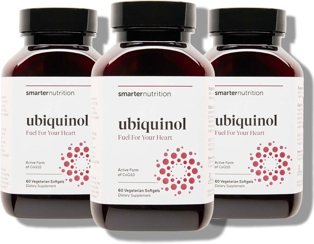 SMARTERNUTRISI Ubiquinol 100mg + Natural Plant-Based Omega 3 6 9 - Clinical Studied Ahiflower £Oil - Ultra Absorpsi CoQ10 for Heart Support - Non-GMO - 180 Softgels [90- Day Supply]