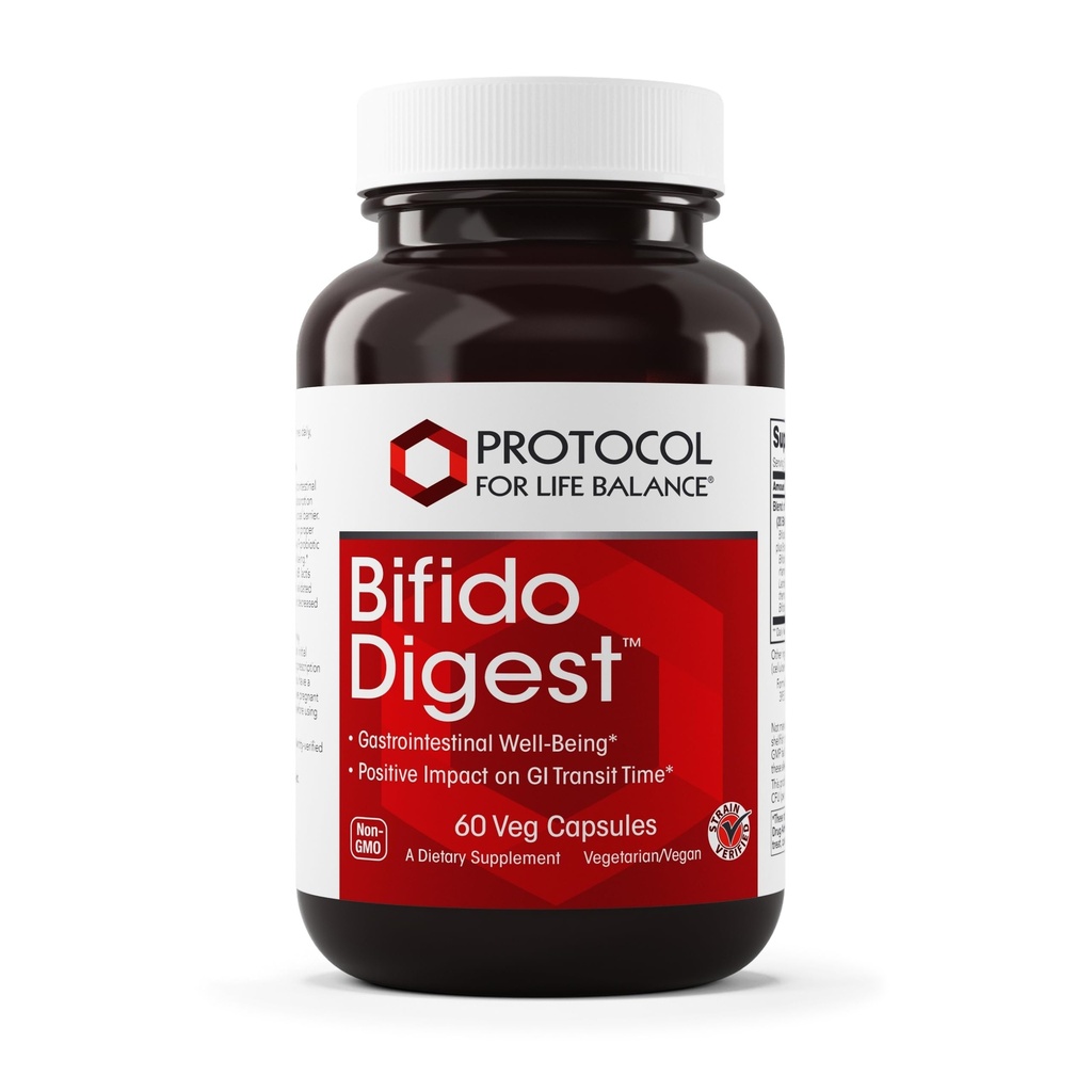 PROTOCOL UNTUK HIDUP BALANCE Bifido Digest - 20 Milyar CFU per Serving - GI Dukungan - Dairy Free, Egg Free & Non-GMO - 60 Veg Capsules