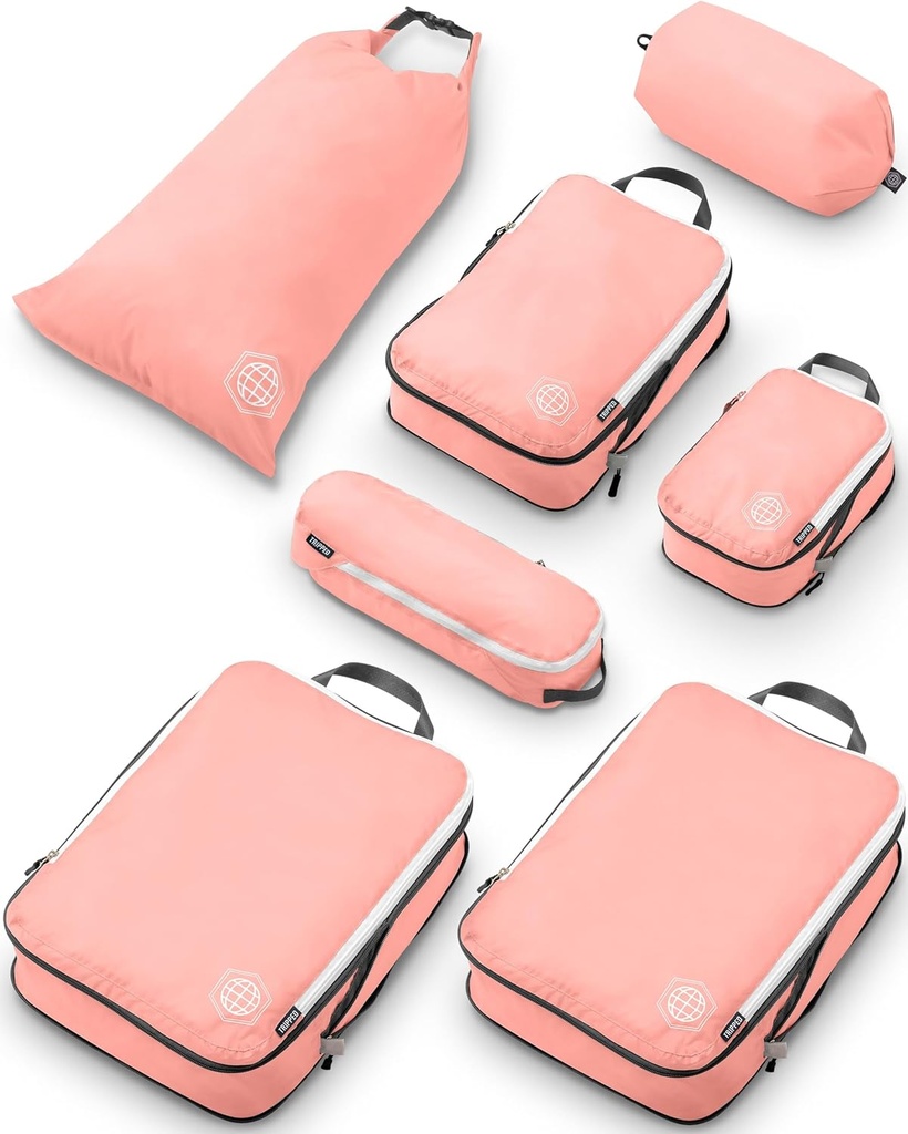 Kompresi Besar Packing Cubes untuk Traveling / Compression Bags by TRIPPED Travel Gear (Dusty Rose)