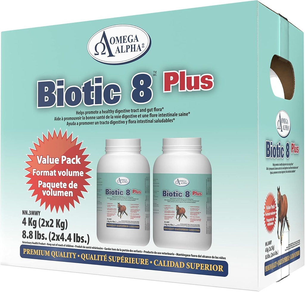 Omega Alpha Biotic 8 Plus 8.8Ibs (2 X 4.4lbs.) for Horses