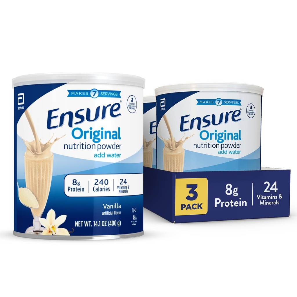Pastikan Bubuk Nutrition asli Vanilla Nomor 124; Vanilla Protein Powder 124; Penggantian Meal Kecil Shake Mix 124; 8g Protein, 24 Vitamin & Minamins 124; Ammune Kesehatan 124; 14.1 oz - 3 pak