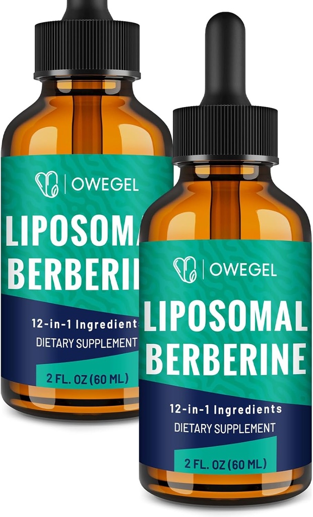 Lipomal Berberine HCL Liquid Drops - Advanced 12- 1 Herbal Formula with Ceylon Cinnamon, Bitter Melon, Green Tea & More - 4 Fl Oz